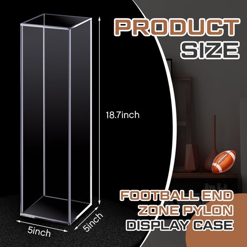 Kritkin Acrylic Football End Zone Pylon Display Case Large 18.7 x 5 x 5 Inches Storage Football End Zone Pylons Durable Material Protects Against Dust Insects and Moisture