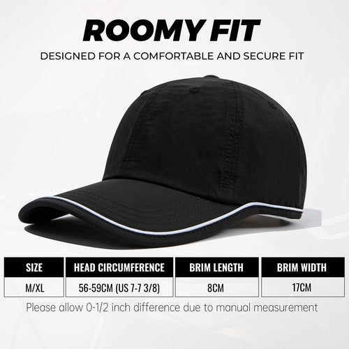 CLAPE Quick Dry Running Hat, Cooling Breathable UPF50+ Sun Protection Baseball Cap Reflective Unstructured Outdoor Sport Cap