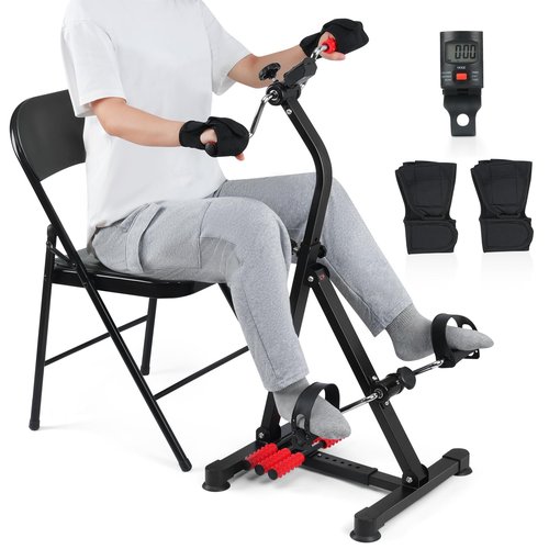 ZIDAFIT Adjustable Pedal Exerciser Bike for Seniors - Hand Arm Leg and Knee Therapy, Stroke Recovery, Portable Fitness Equipment for Total Body Workout - Great Gift for Elderly Rehab