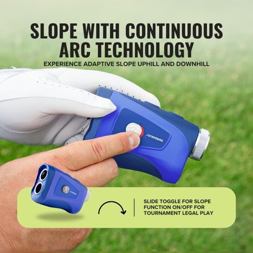 Stripebird - Pro Tour Golf Rangefinder with Slope (Blue) - Range Finder Golf with Ultra-Strength Magnet - Laser Rangefinder w/Slope Technology & Flag Pole Lock Vibration - Golf Range Finder