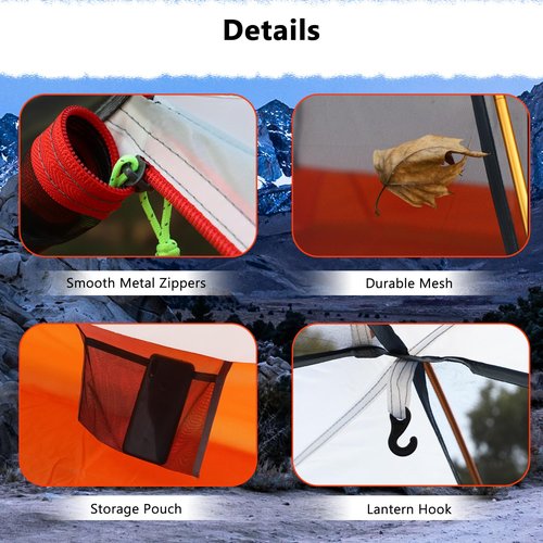 HIKERBRO Backpacking Tent - Lightweight & Waterproof Camping Tent, 2 Person 4 Season for Winter and Cold Weather, Double Layer, Outdoor Camping, Backpacking, Hiking, Green