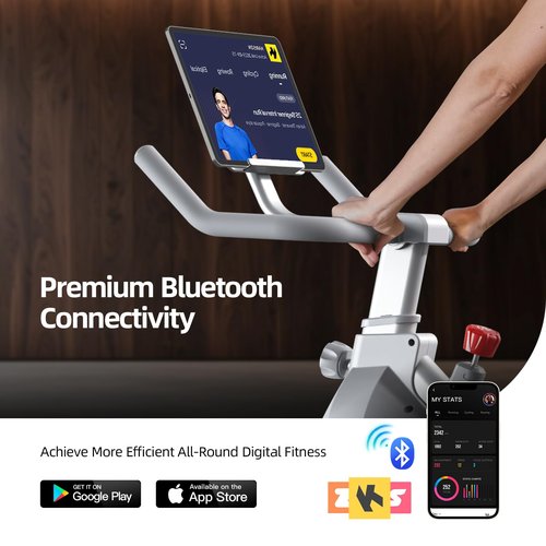HARISON Semi Commercial Exercise Bike - Stationary Bike for Home Gym - Silent Magnetic Indoor Cycling Bike with Tablet Mount & Comfortable Seat Cushion, 380LBS/400LBS Weight Capacity Workout Bike (Magnetic Plus)