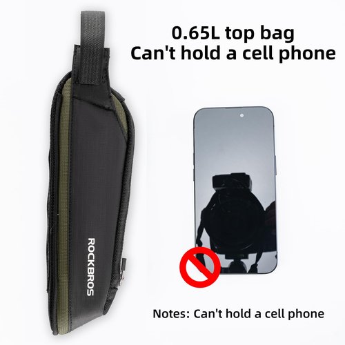 ROCKBROS Bike Frame Bag Top Bike Tube Bag Bike Triangle Bag Small Aerodynamic Bag for Triathlon and Gravel Bikes black