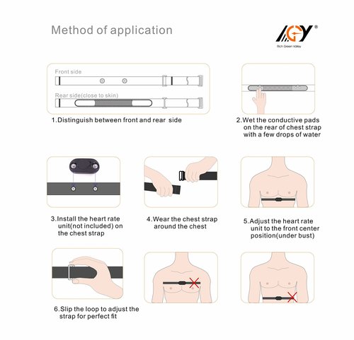 Rich Green Valley Heart Rate Monitor Pro Chest Strap Fits for Polar H10 H7 H1 Wahoo Tickr Garmin Waterproof HR Sensor Gray Large-XXXL