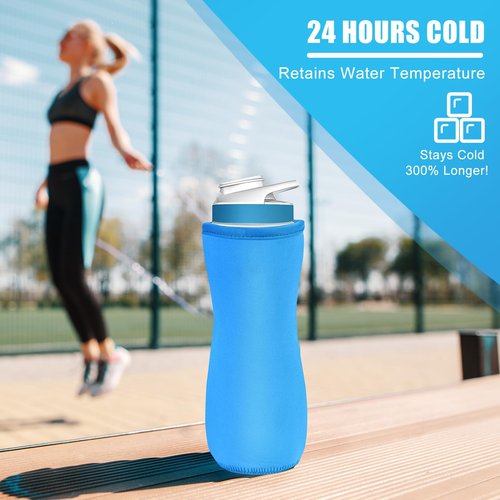 Enlisiwte 2Pcs 32oz Sleeve for Water Bottle - for 32 oz Stainless Steel Bottles, Neoprene Insulated & Sweat Absorbing Cover for Water Bottles(Blue,fits 32 oz stainless steel bottles)