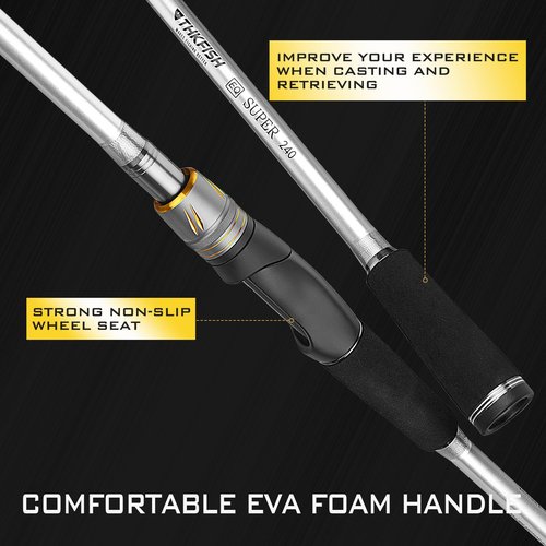THKFISH Travel Fishing Rods, 4 Piece Spinning Rod with Bag,7.87Feet Carbon Fiber Lightweight Ultra Portable Fishing Pole for Trout Bass Salmon Sunfish Outfit Travel Fishing