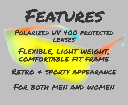 Polarized Sunglasses with UV 400 Protection Mirrored Lenses Fashion Sport for Men and Women