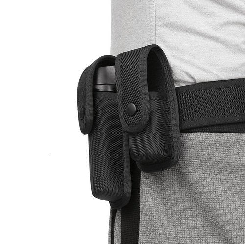 Dotacty OC/Mace Spray Pouch for Duty Belt MOLLE Vest MK3 Holster Molded Nylon Case for Pepper Gel Canisters Self Defense Can Holder Carrier w/Top Flap Snap Closure for LE CO Police Security BK