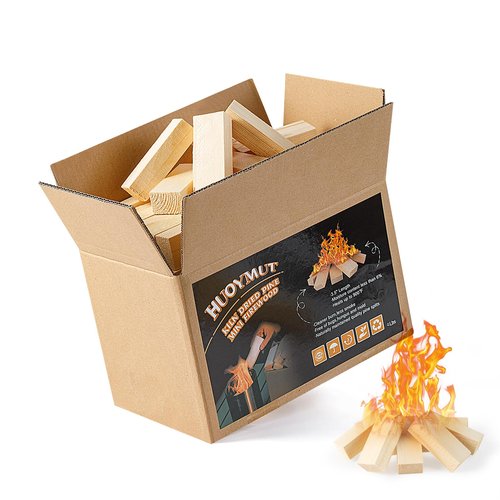 HuoYmut Mini Fire Stick Wood with 12pcs Fire Starters,3.5" Lengths Kiln Dried Pine Small Firewood,Waterproof Charcoal Starters,Solo Stove Accessories for Tabletop Fire Pit,Solo Stove Mesa,7.5Lbs
