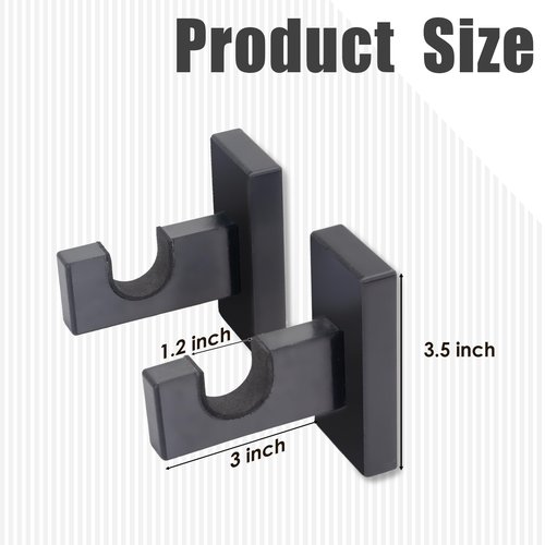 JstFrU 4 Piece Hockey Stick Rack,Wall Mount Hockey Stick Holder,Ice Hockey Stick Hangers for Horizontal Display,Holds 2 Hockey Sticks,Space Saving,Black, RX-3021
