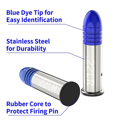 Tipfun 22LR Snap Caps Round Action Training Training Dummy Rounds Practice Safe Loading Firing(22LR-12pcs)