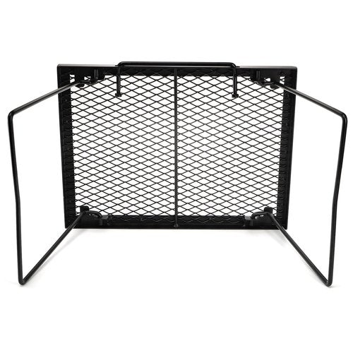 Elsjoy Folding Campfire Grill Grate with Carrying Handle, Portable Camping Grill Over Fire Mesh Grate, Heavy Duty Steel Grate for Outdoor Cooking, Picnic, BBQ