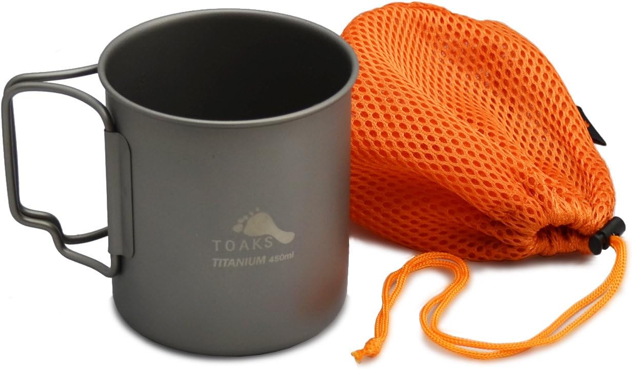 TOAKS Titanium 450ml Cup (0.5mm thickness version) (With Lid)