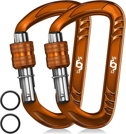 12kN (2697 lbs) Heavy Duty, Locking, Auto Locking, Wiregate Carabiner Clips, for Securing Pets, Outdoor, Camping, Hiking, Hammock, Dog Leash Harness, Keychains