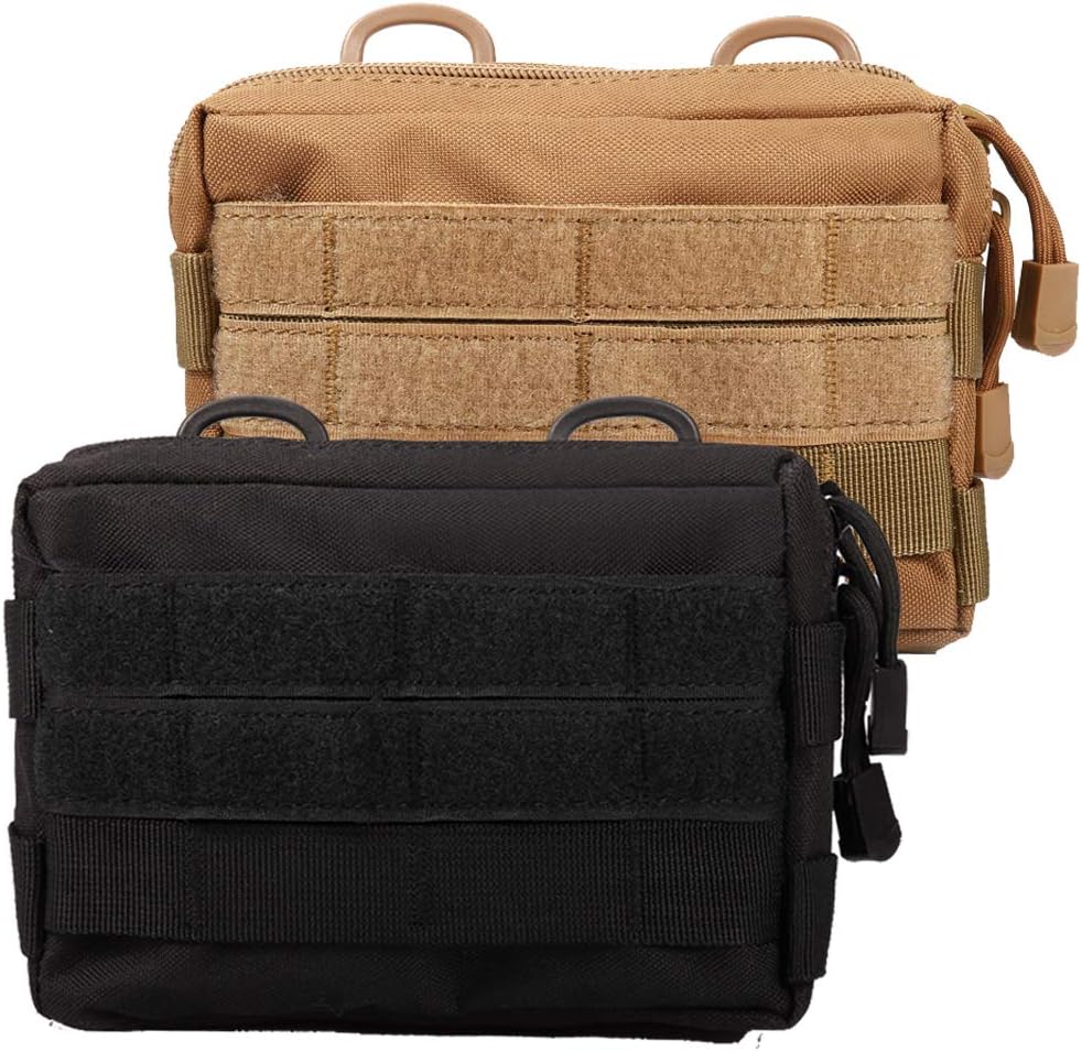 MOLLE Pouches - 2 Pack Tactical Compact Water-Resistant Utility Gadget Gear EDC Pouch