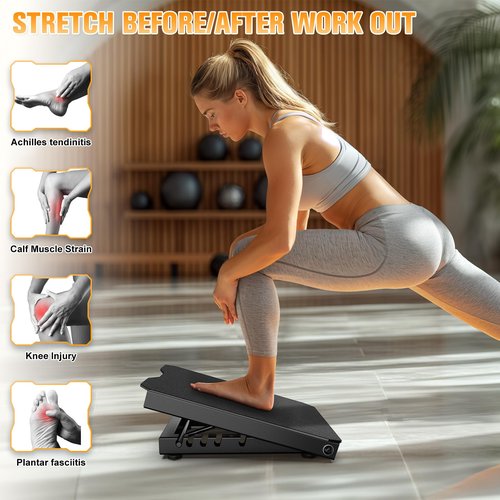 Naitesen Metal Slant Board Calf Stretcher for Squat 600lbs Weight Capacity Adjustable Incline Balance Board for Relieving Plantar Fasciitis Achilles Tendonitis Muscle Injuries Home Gym or Commercial