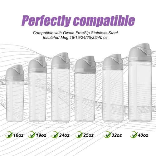 4pcs Water Bottle Seal Circle & 4pcs Replacement Stopper for Owala FreeSip, Silicone O Lid Gasket Ring Top Parts for Free Sip 16oz 19oz 24oz 32oz 40oz, Cap Mouth Plug Accessories, BPA-Free (Colorful)