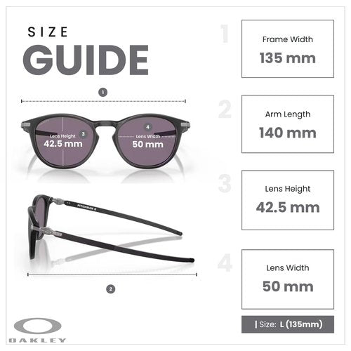 OAKLEY Pitchman R OO9439 943901 50MM Satin Black/Prizm Grey Round Sunglasses for Men+ Bundle Accessory Leash Kit, Microfiber Pouch