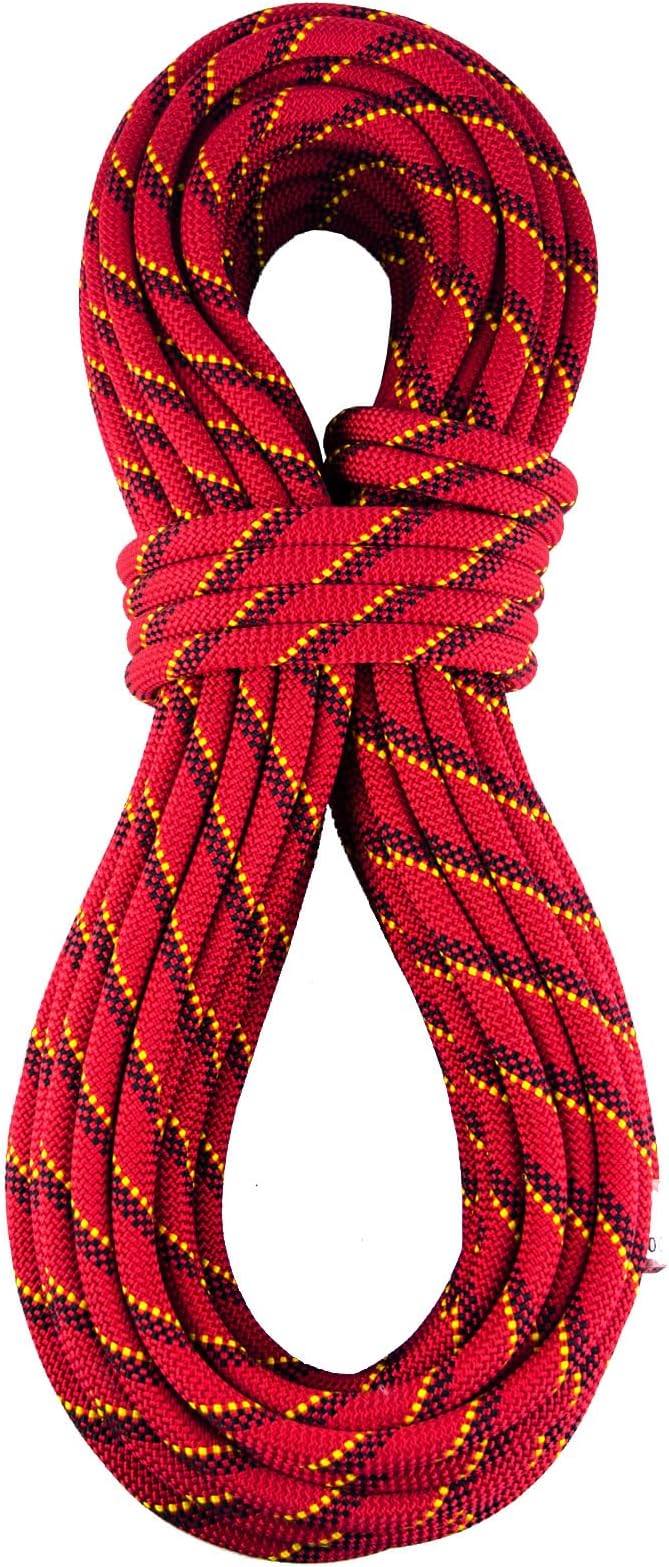 Static Climbing Rope 11mm UIAA Static Line Rappelling Rope 30M (100ft) Nylon Kern Mantle Rope for Escape Rope Rock Climbing, Mountain Tree Climbing, Hauling, Rescue