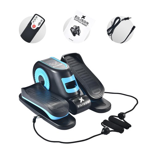 EILISON Under Desk Elliptical Exercise Machine – Mini Bike Elliptical for Low Impact Leg & Arm Movement – Quiet Magnetic Resistance, LCD Display – Compact Seated Workout for Seniors