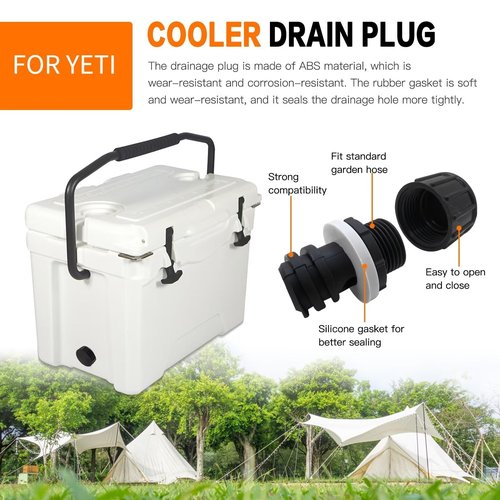 Upgraded Cooler Drain Plug Replacement Fit for YETI ORCA RTIC 20 45 65 Model Coolers Leak-Proof Accessories NEW