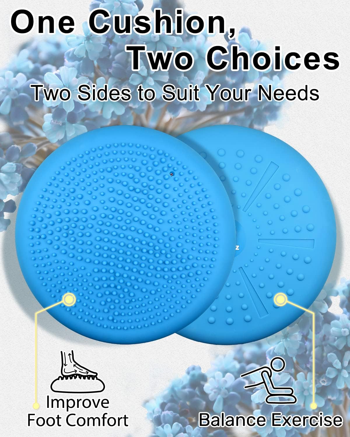 Tumaz Wobble Cushion - Wiggle Seat to Improve Sitting Posture & Stay Focused for Sensory Kids, Balance Disc to Core Strength & Flexible Seating [Extra Thick Balance Board, Pump Included Wobble Board]