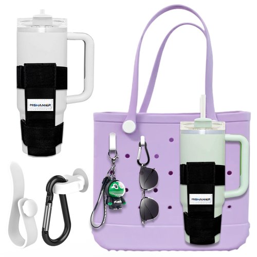 MISHANIER 1 Pack Bogg Bag Cup Holder for Stanley/Owala/Yeti - Fits 16-40oz, Adjustable Accessories Compatible with All Bogg Bag and Simple Modern Beach Tote
