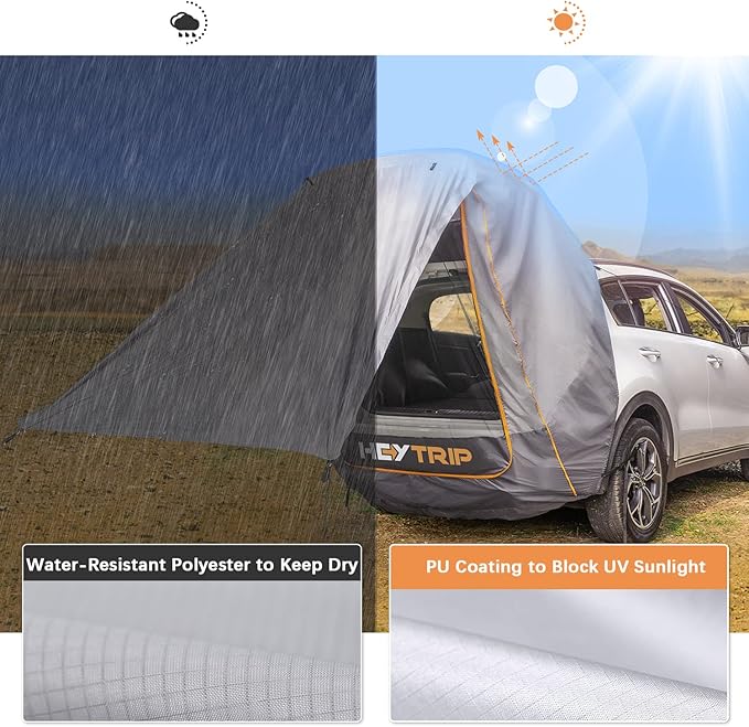 HEYTRIP SUV Tailgate Tent with Poles Awning Shade Waterproof Windproof Hatchback Camping Car Tent, Universal Fit Most SUV/Van/MPV/CUV