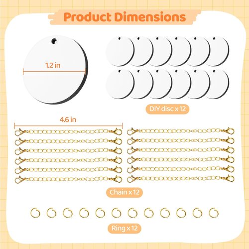 12 PCS Blank Cup Charms for Tumbler, Gold Sublimation Charm Accessories, Initial Name ID Charm Tumbler Handle Charm for DIY Craft