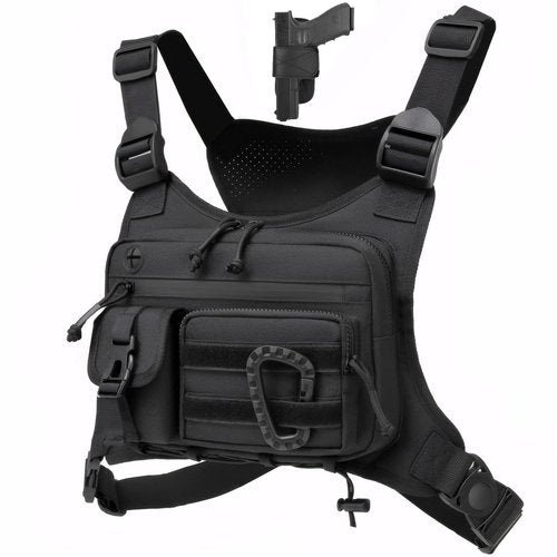 Outdoor Chest Bag For Men and Women, Tactical Vest For Running, Cycling, EDC Chest Pack Rig For Sports and Workouts