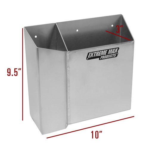 Extreme Max 5001.6368 Grease Gun Holder with Spare Cartridge Slot for Race Trailer, Garage, Shop, Enclosed Trailer, Toy Hauler - Silver