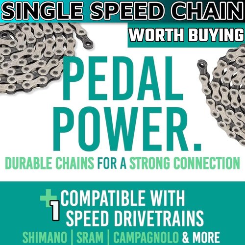 Single Speed Bike Chain，Bicycle Chain 1/2" x1/8" 114 Links,BMX Chain BMX Bike Chain Lowrider Bike Parts Chain Replacement for Road Mountain Bike/BMX/MTB