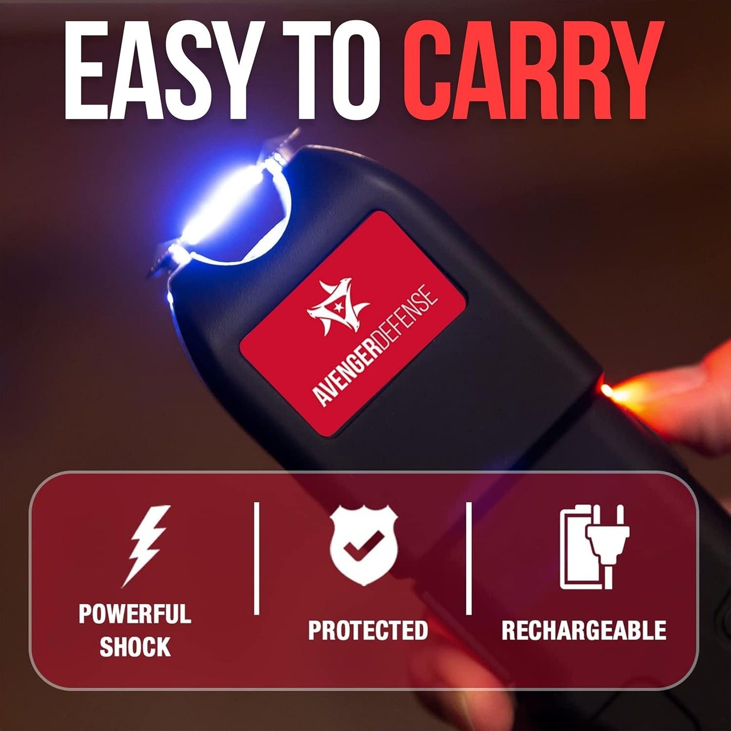 Stun Gun for Self Defense with LED Flashlight Protection Device for Women (ADS-10)