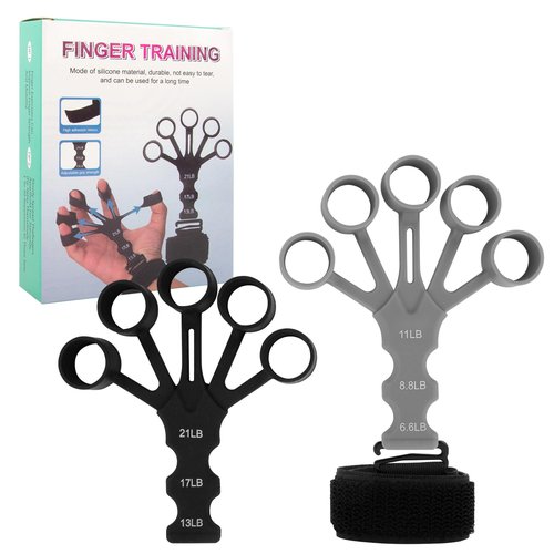Kingshion 2PCS Ength Trainer, Grip Strength Trainer Finger Strengthener, Hand Grip Strengthener, Finger Grip Strength Trainer,Finger Exerciser,Hand Grip Strengthener 6 Resistant Level Finger Exerciser