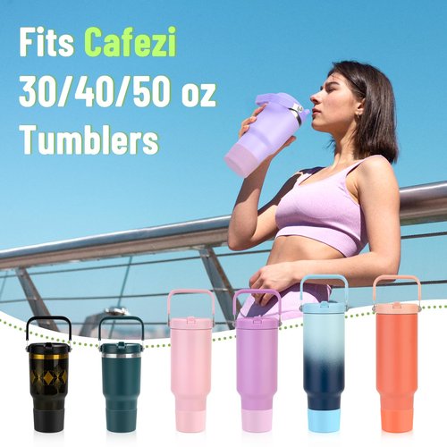 Cafezi 4 Pack Anti-Slip Silicone Boot for Tumblers, Protector Sleeve Cover Boots Accessories for Water Bottle, Fit 30/40/50 oz Tumblers, Dishwasher Safe, BPA-Free, Coral Orange