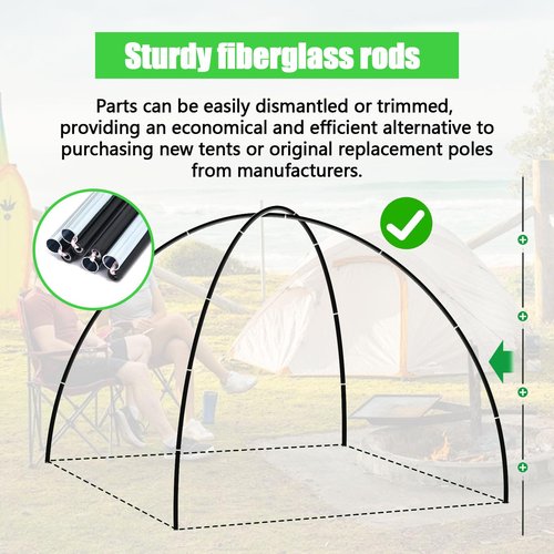 2PCSX20Feet Length，Tent Pole,Kids Tent Replacement Poles for Kids Tent ， 9.5mm ，Hiking and Camping Tarp，Suitable for All Kinds of Outdoor Camping Tent；15 Poles Included； (2PCSX20Feet Length)