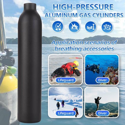Wazusogok 0.5L PCP Air Tank, 4500 PSI High Pressure Paintball Tank, Air Bottle Made of Aluminum Explosion Proof, M18 by 1.5 Thread for PCP Airsoft Gun and Scuba Diving（Empty Bottle）