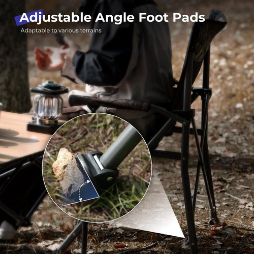 Byliable Camping Folding Chair, Heavy Duty Steel Frame Support 400 LBS with Side Pocket and Cup Holder, Portable for Camping, Fishing, Picnic,Camouflage