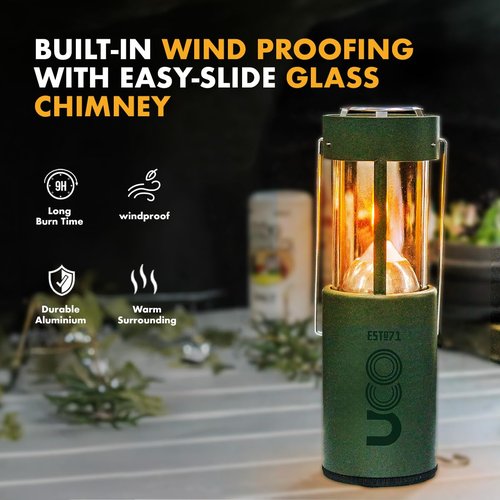 UCO Original Candle Lantern Value Pack with 3 Candles and Storage Bag, Original Size, Powder Coated, Forest