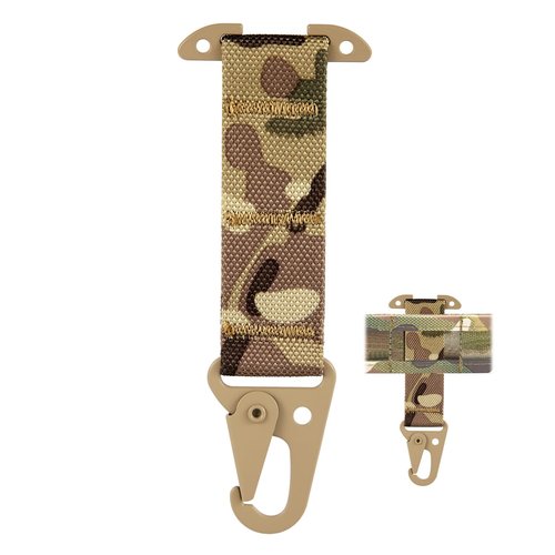 T-Mount Belt Clip, Band Width 1 inch/2.5cm Webbing Belt Clip Clash Hook Hanging Carabiner with Metal Hook Battle Belt Accessories for Backpack Vest Belt Gloves Keychains(Camouflage)