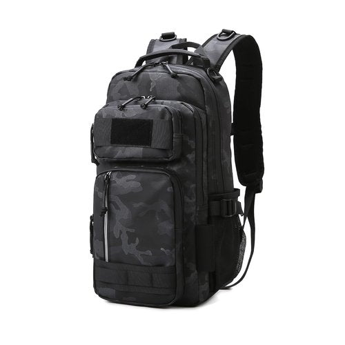 Chardime fishing backpack with rod holder,tackle backpack with adjustable straps for anglers - Versatile fishing bag(Big black camouflage)