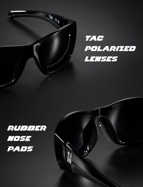 TIJN Polarized Sunglasses with UV400 Protection,Lightweight TR90 Wraparound Sports Glasses for Outdoor Activities Men Women