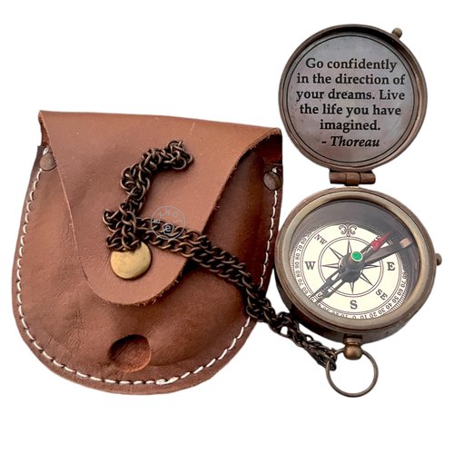 Engraved Inspirational Necklace - 'Go Confidently in The Direction of Your Dreams. Live The Life You Have Imagined.' - Meaningful Gift for Women and Men
