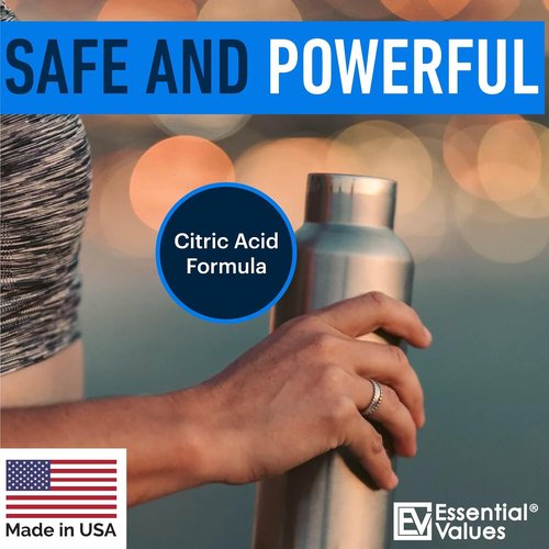Essential Values Water Bottle Cleaner - Water Bottle Cleaning Tablets & Reservoir Bladder Cleaner Tabs (24 Tablets) - Tumbler Dispenser Hydration Pack Washer - Manufactured in USA