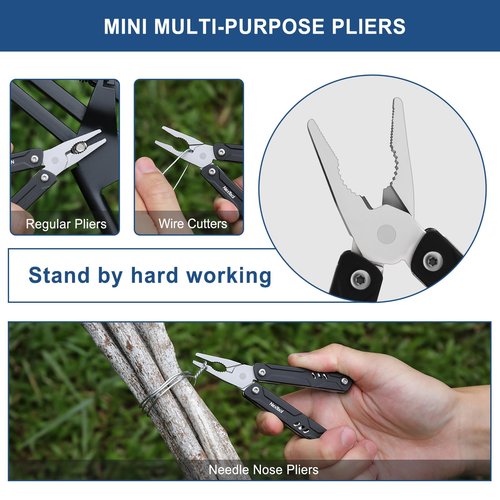 NexTool Mini Multitool - 9 in 1 Keychain Multitool with Needle Nose Pliers, Scissors, SIM Extractor and Screwdrivers for Travel, EDC, TSA Approved