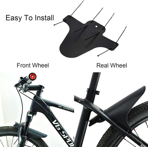 2 PCS Mountain Bike Fender Fits 26"/ 27.5"/ 29" Front and Rear Bicycle Mudguard, Mountain Bike and Fat Bike Wheel Sizes Bicycle Fender, Adjustable MTB Mudguard