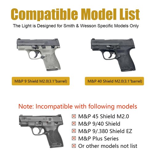 WARRIORLAND Pistol Light Laser Combo Fits S&W M&P 9 /.40 Shield M2.0 Only, Not for Shield/Plus/EZ/Shield .45, Compact 150-Lumen Trigger Mounted Light with Green Laser & White LED, 3 Light Modes