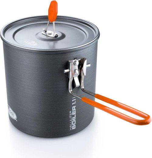 Halulite Boiler Ultralight Camping Pot - Fast-Heating Hard-Anodized Cookware with Folding Handle for Backpacking & Hiking