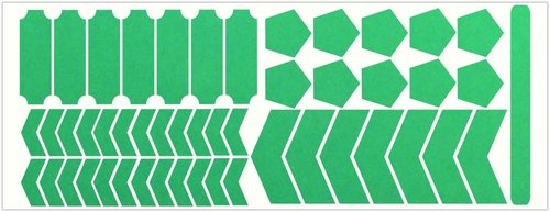 LiteMark Reflective Variety Pack of Green Chevron Sticker Decals for Bicycles, Strollers - Pack of 49 Pcs