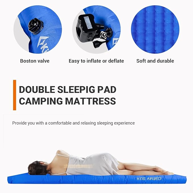 KingCamp Air Mattress Sleeping Pad, Ultra-Lightweight, Compact, and Waterproof Camping Pad for Backpacking, Hiking, and Outdoor Adventures